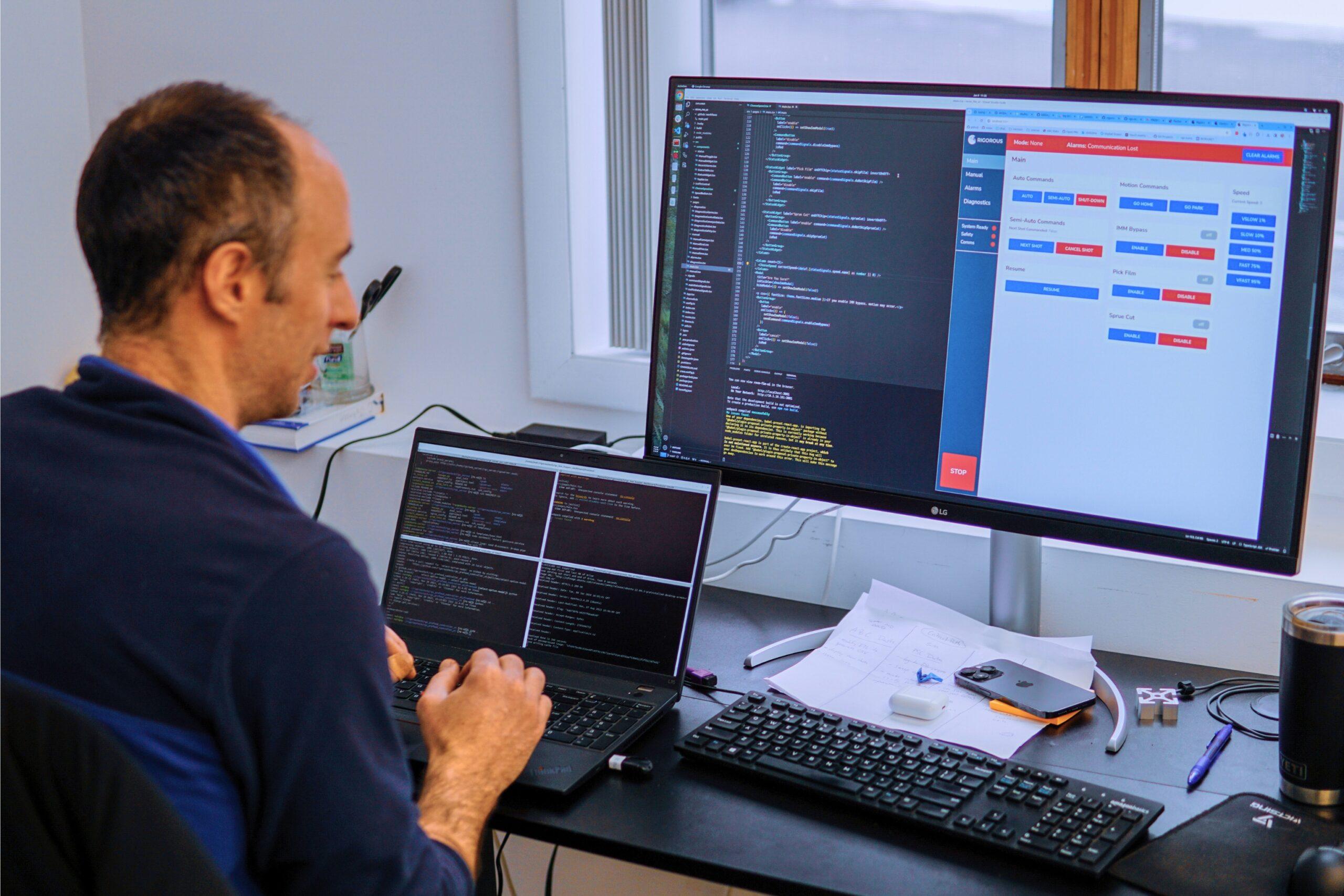 Rigorous Software Engineer working on code.