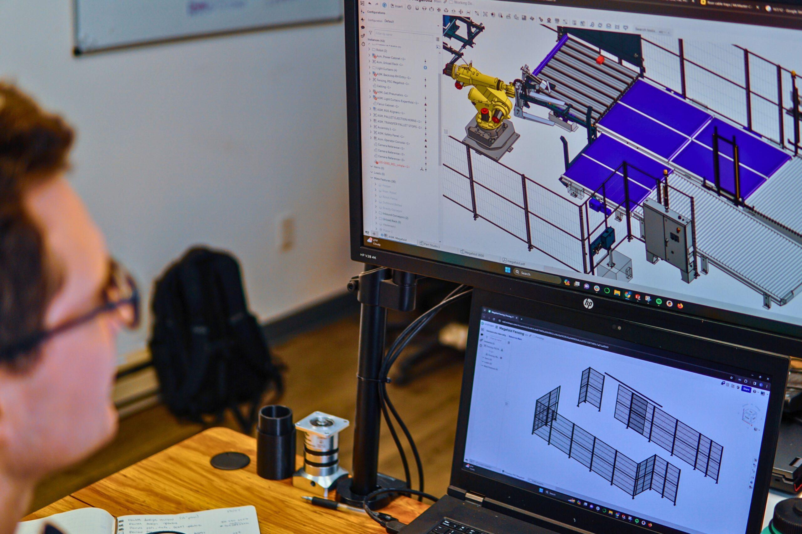 Mechanical Engineer creating CAD images of robotic cells.